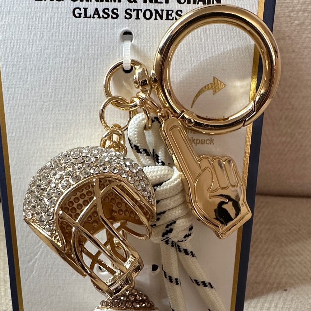 Piper N Gold and Brown Bag Charm & Keychain - Picture 2 of 10